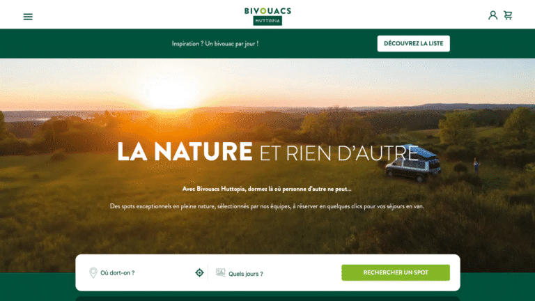 Site web Bivouacs Huttopia